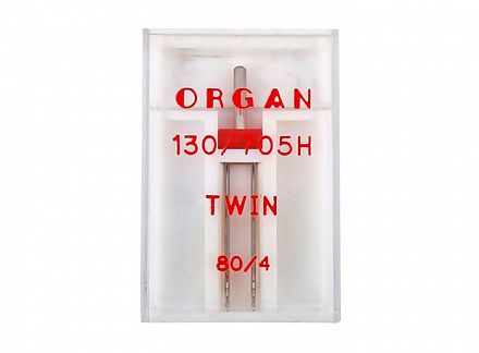 Иглы Organ двойные 80\4 ( 1 шт)